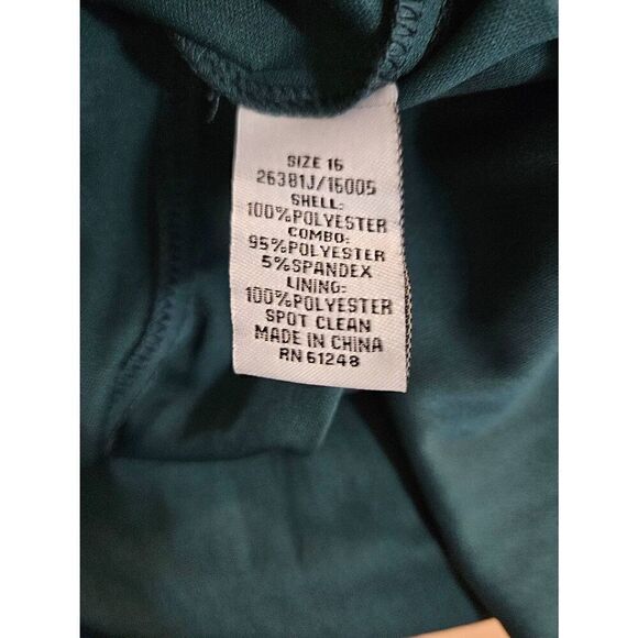 Jackie Jon New York spruce colored short sleeved special occasion dress. Size 16 - Picture 8 of 8